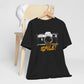 Black Smile Camera t-shirt with vintage camera sketch and yellow smiley face graffiti design