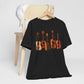 Black Acoustic Heritage t-shirt with five vintage acoustic guitars in warm earth tones