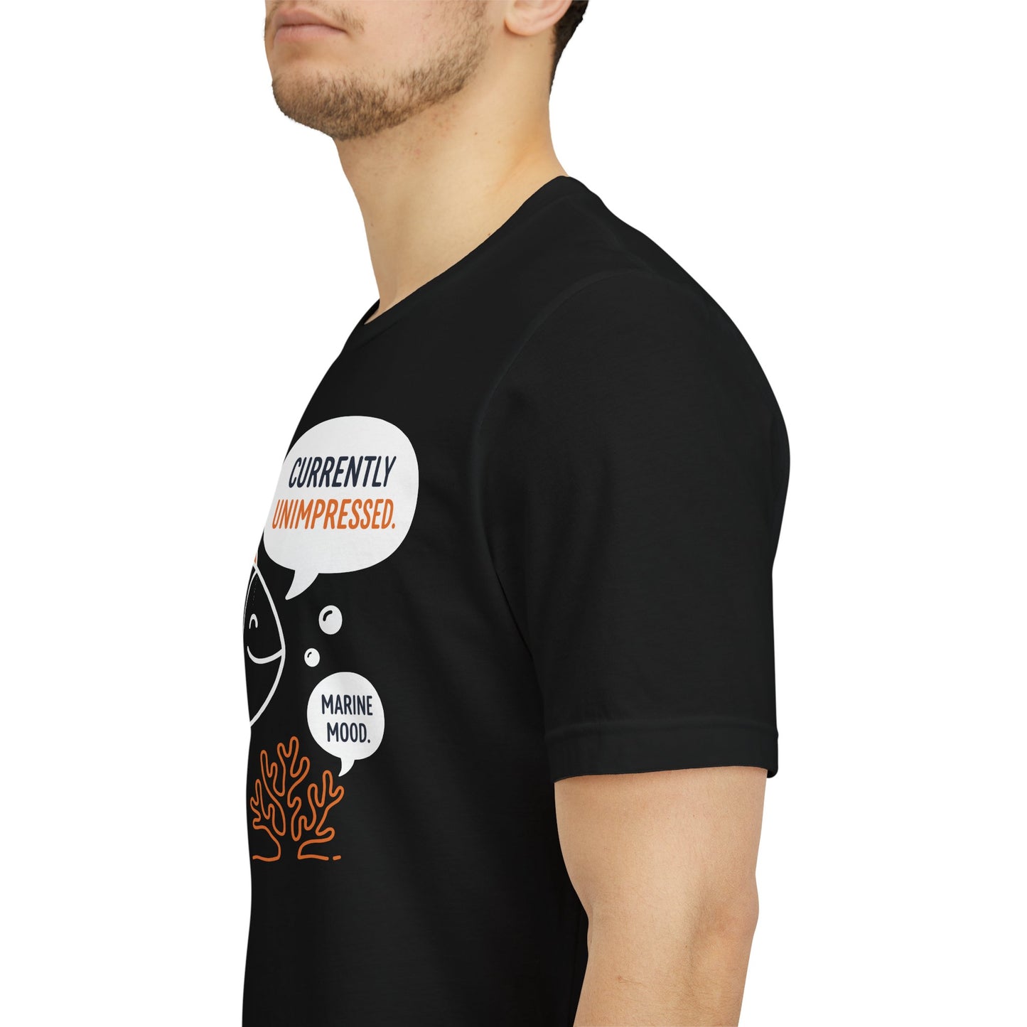 Currently Unimpressed Fish T-Shirt – Men’s Black Funny Marine Mood Tee | WildVero