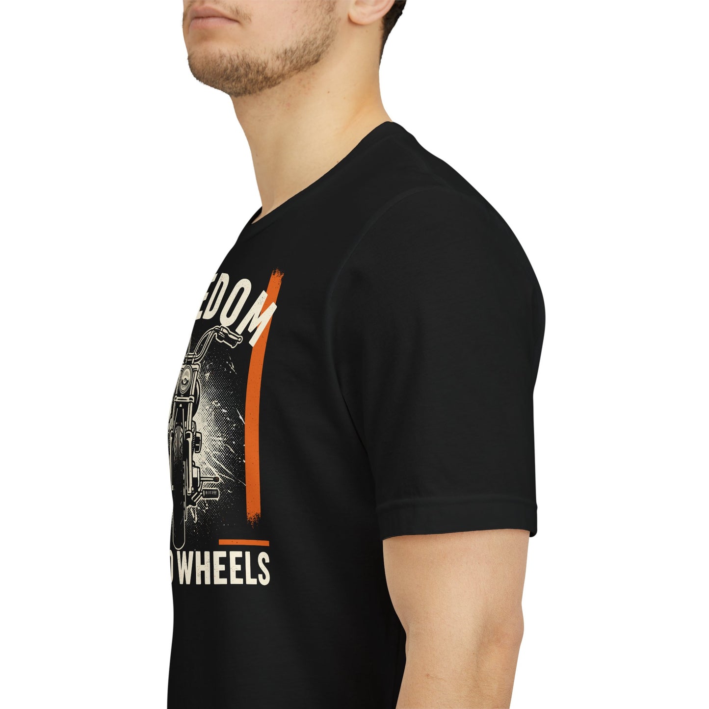 Freedom On Two Wheels Motorcycle T-Shirt - Men's Black Biker Tee | WildVero