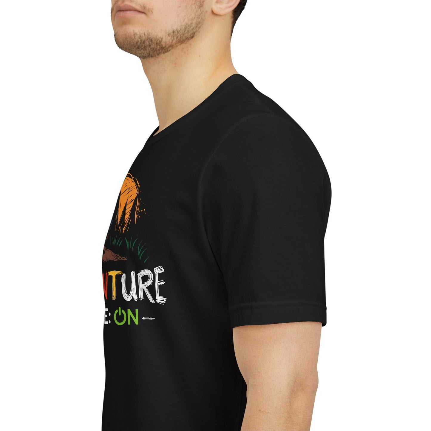 Adventure Mode On T-Shirt – Men’s Black Camping Graphic Tee | WildVero