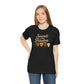 Black Sounds Like Freedom t-shirt with authentic guitar pick design and thickness measurements