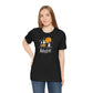 Black Adventure t-shirt with hand-drawn sailboat lighthouse and golden sun nautical design