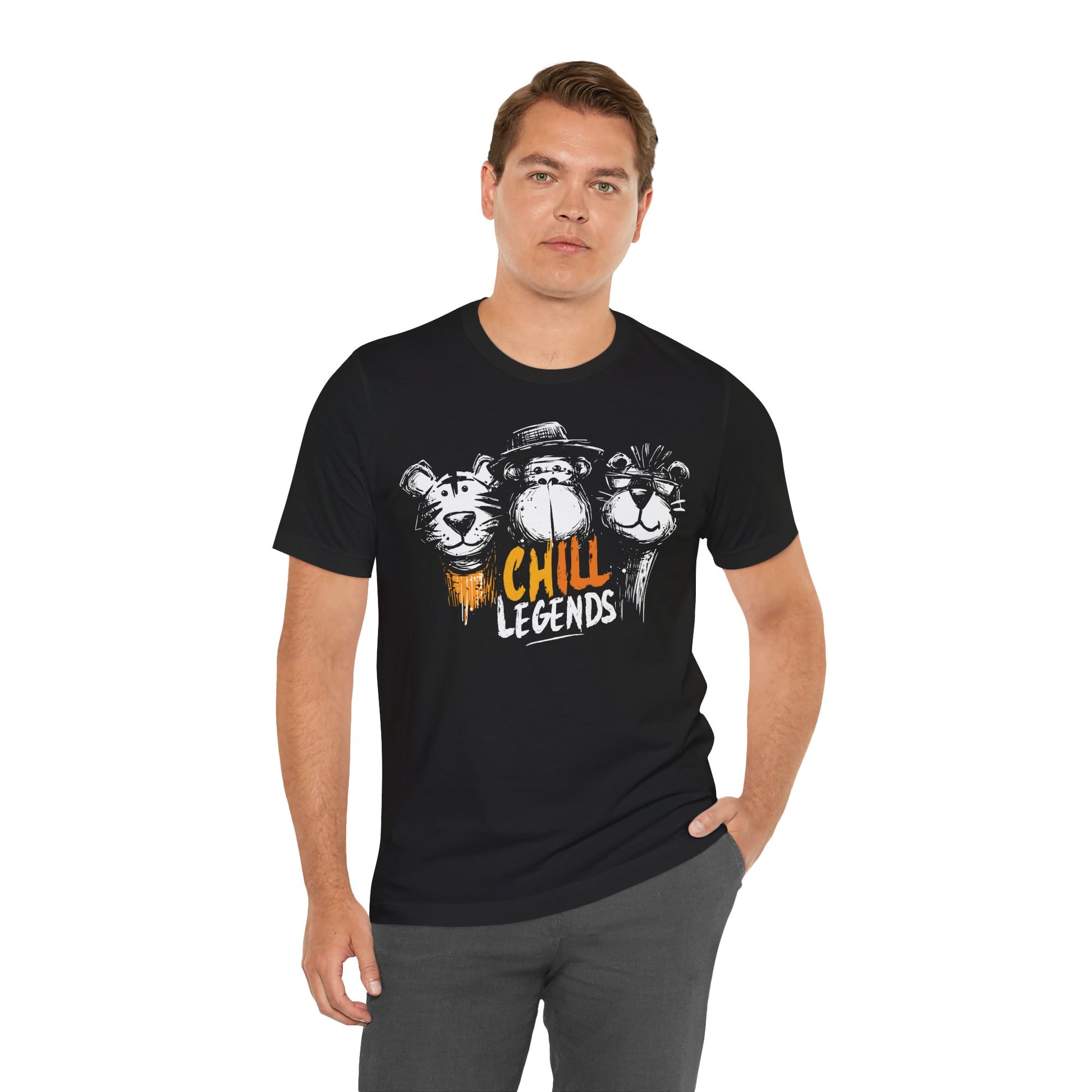Black Chill Legends t-shirt with urban animal squad tiger monkey lion graffiti design