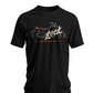 Black Rock Motorcycle t-shirt with vintage distressed classic bike and script typography