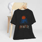 Black Adventure Wilderness t-shirt with orange harvest moon tent and forest camping design