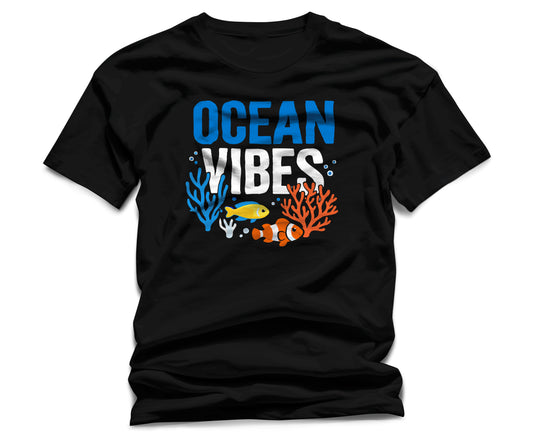 Ocean Vibes T-Shirt – Coral Reef Fish Graphic Unisex Tee, Summer Beach Ocean Lover Shirt