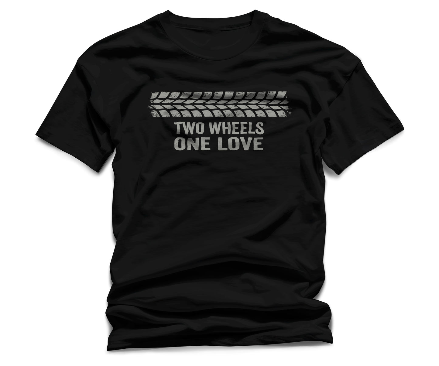 Two Wheels One Love T-Shirt – Biker Motorcycle Graphic Unisex Tee