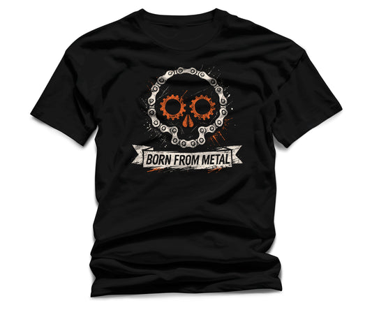 Cycling Skull T-Shirt | Born From Metal Bike Chain Tee