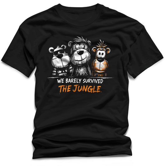WildVero "We Barely Survived The Jungle" T-Shirt – Funny Group Vacation & Party Tee