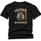 Freedom On Two Wheels Motorcycle T-Shirt - Men's Black Biker Tee | WildVero