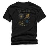 "My Galaxy" Cosmic Music Icons T-Shirt – Vinyl, Guitar & Headphones Graphic Tee