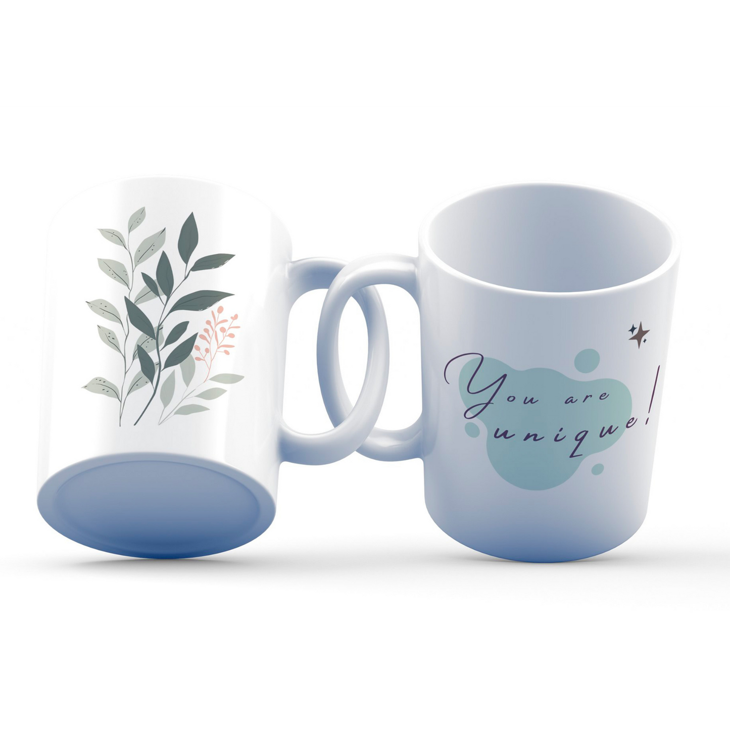 You Are Unique Mug – 11oz Sublimation Ceramic Mug, Inspirational Botanical Coffee Cup