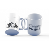 Dream Meow Mug – 11oz Sublimation Ceramic Mug, Cute Sleeping Cat Coffee Cup