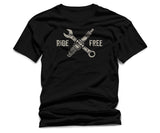 Ride Free T-Shirt – Biker Mechanic Graphic Tee, Motorcycle Garage Unisex Shirt