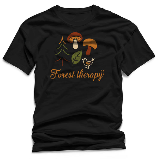 "Forest Therapy" T-Shirt – Cottagecore Mushroom & Nature Graphic Tee