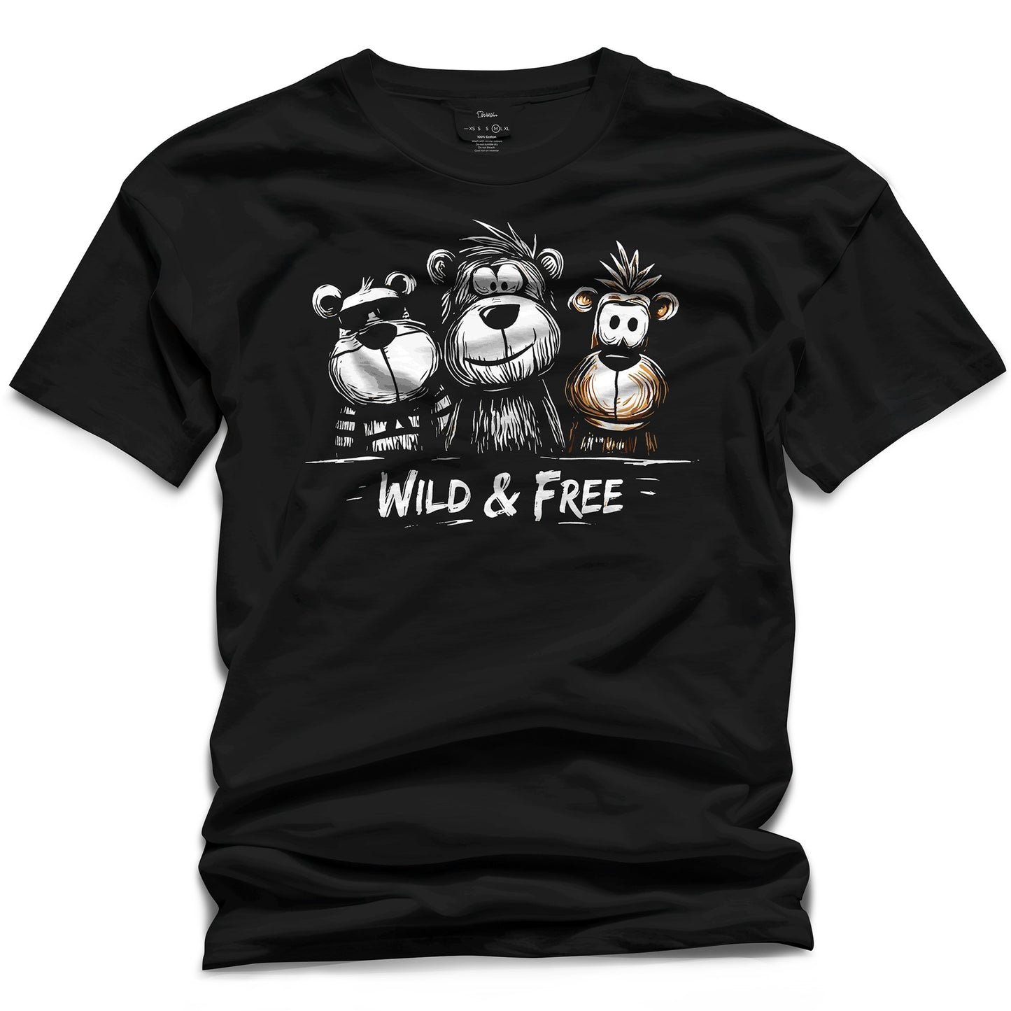 Funny Monkey Wild & Free T-Shirt – Unisex Animal Graphic Tee