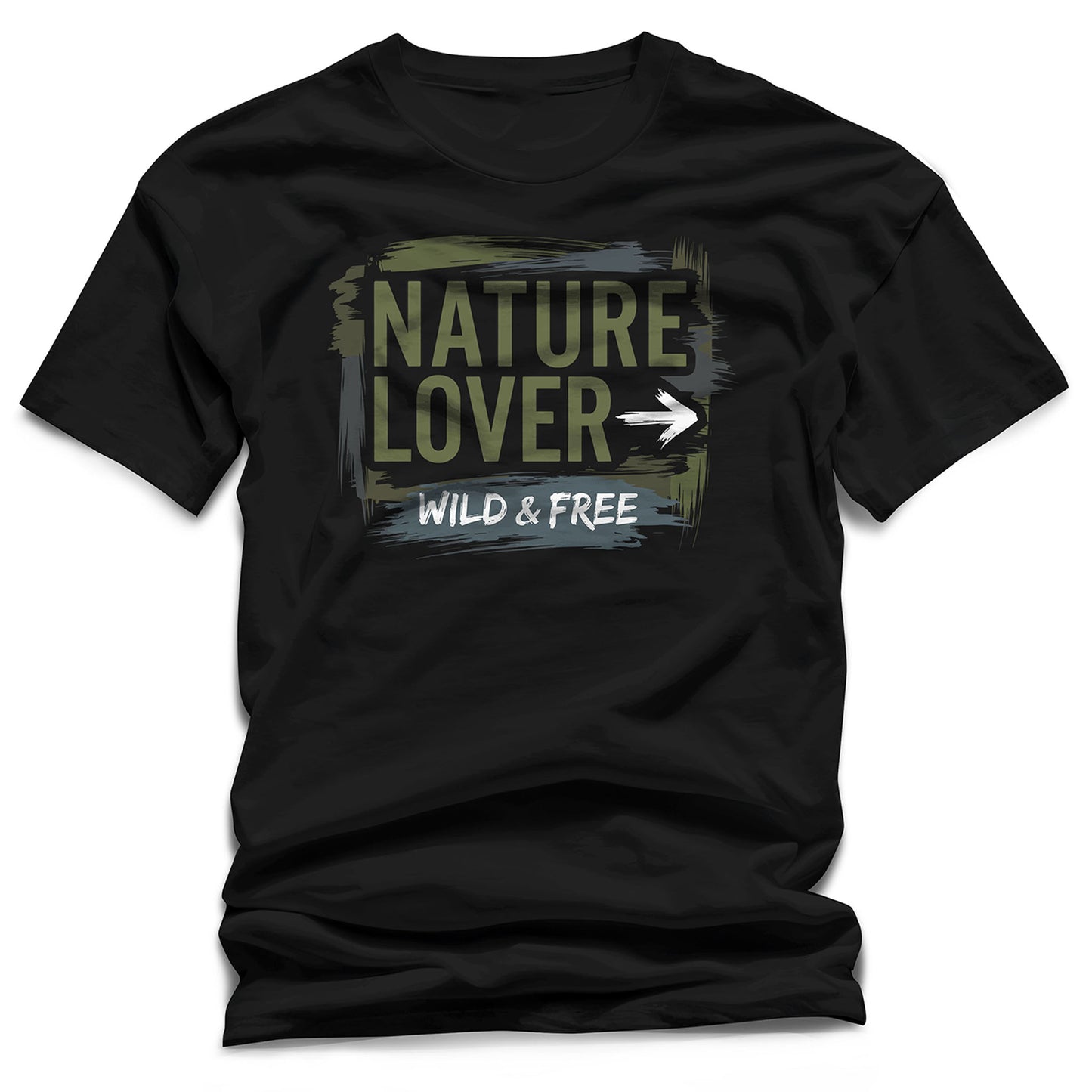 "Nature Lover: Wild & Free" T-Shirt – Grunge Outdoor & Hiking Graphic Tee