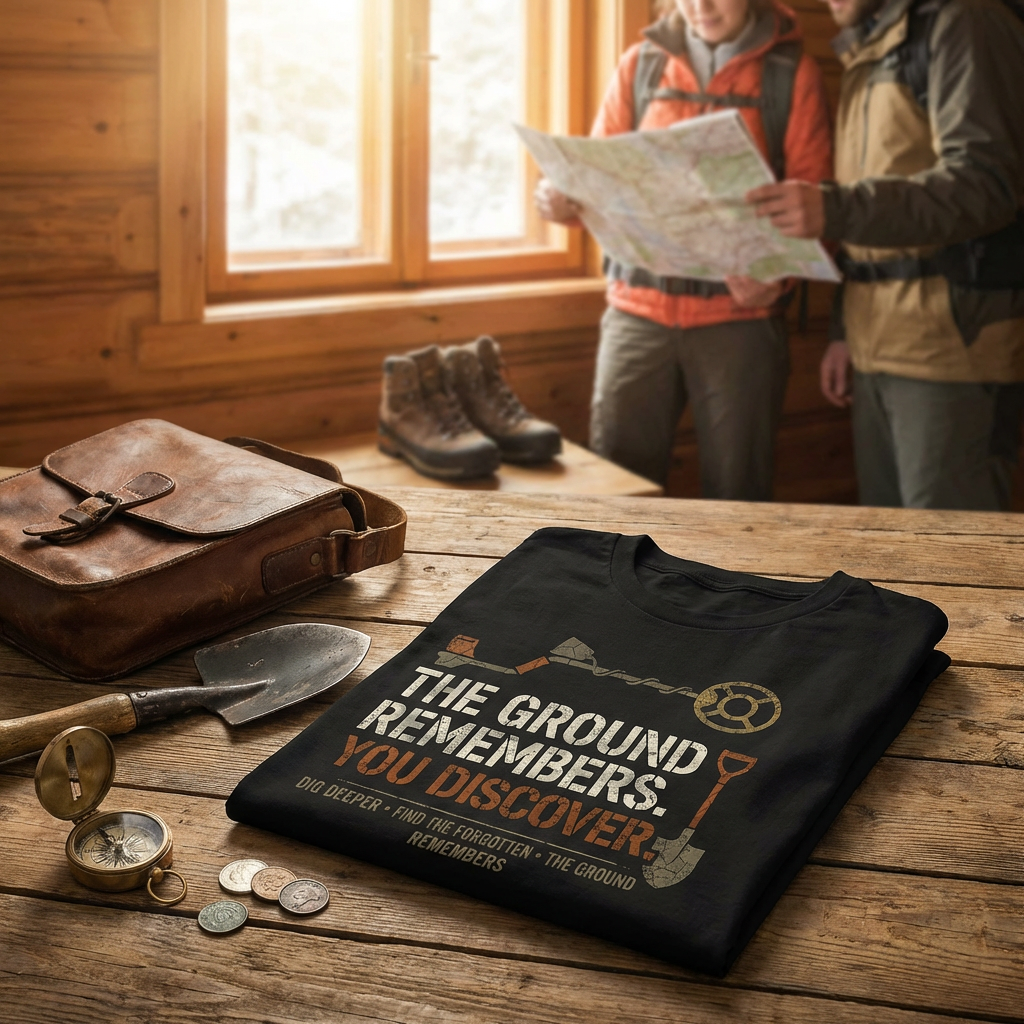 "The Ground Remembers" Metal Detecting T-Shirt – Treasure Hunter & Relic Seeker Graphic Tee