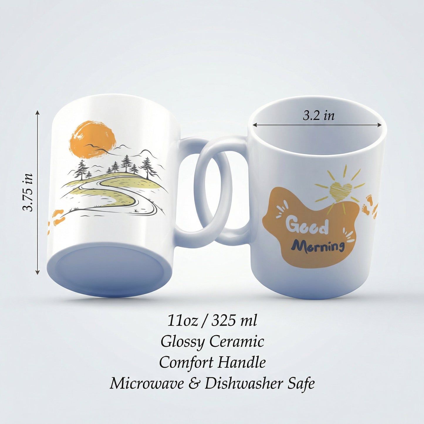 Good Morning Nature Mug – 11oz Sublimation Ceramic Mug, Scenic Coffee Cup