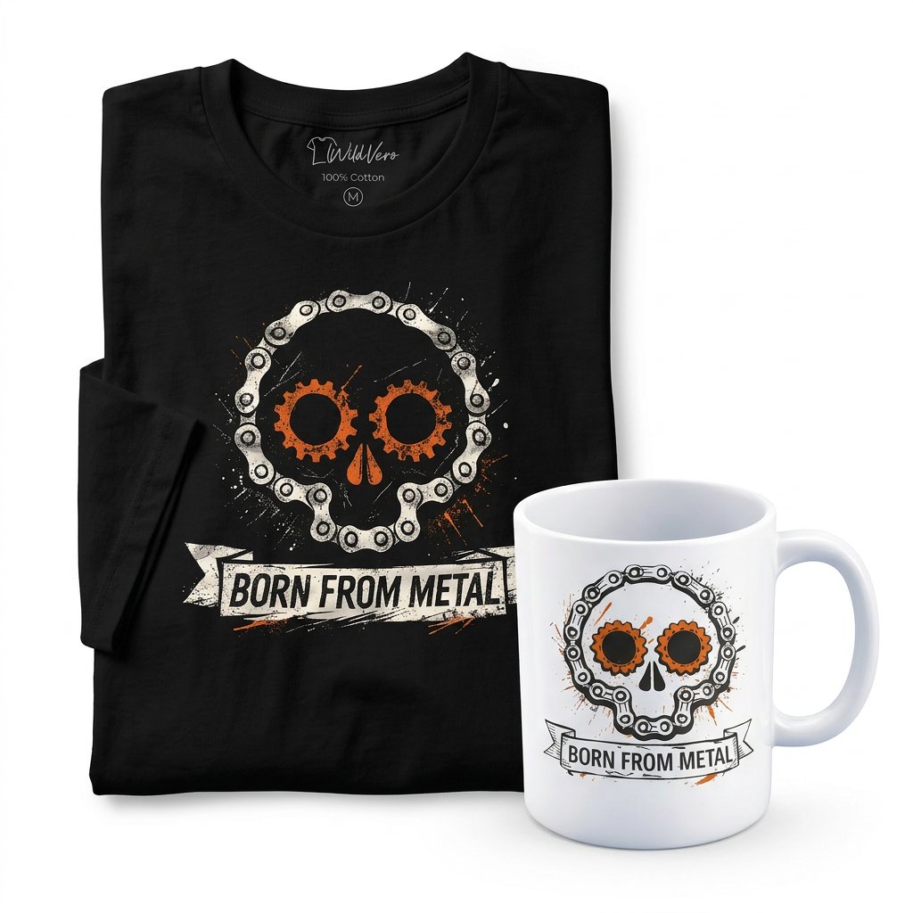 Born From Metal Gift Set – T-Shirt and 11oz Mug, DTF Tee + Sublimation Mug