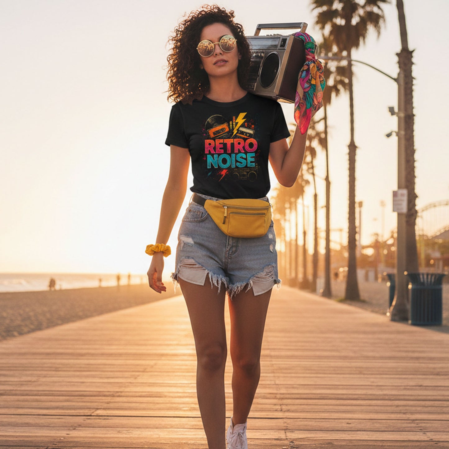 "Retro Noise" 80s Cassette Tape Graphic T-Shirt – Vintage Synthwave Music Tee