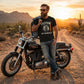 Freedom On Two Wheels Motorcycle T-Shirt - Men's Black Biker Tee | WildVero