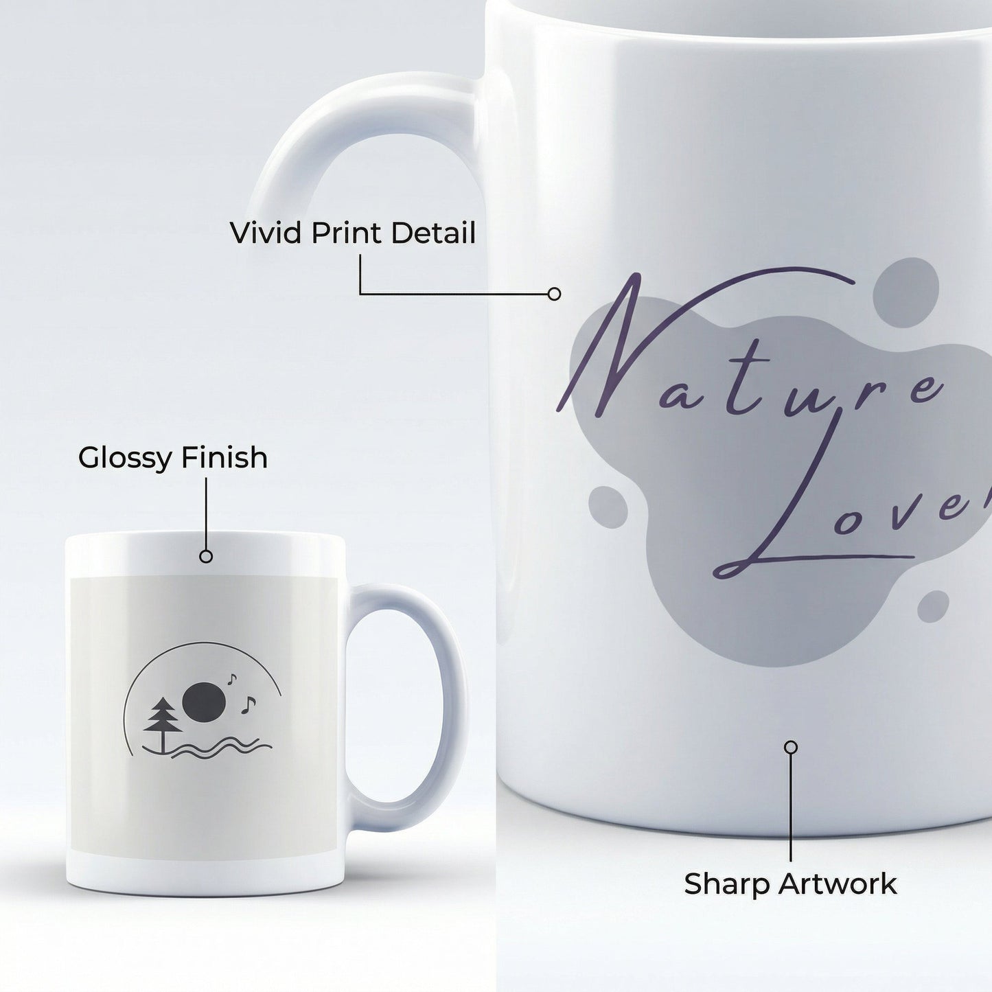Nature Lover Mug – 11oz Sublimation Ceramic Mug, Minimal Nature Coffee Cup
