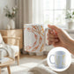 Abstract Botanical Mug – 11oz Sublimation Ceramic Mug, Minimal Leaf Coffee Cup