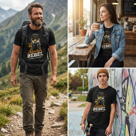 Men's Adventure Rebel Graphic Tee | Bold Gnome T-Shirt