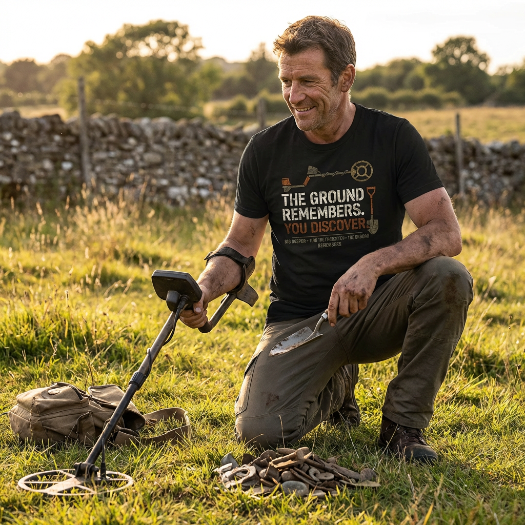 "The Ground Remembers" Metal Detecting T-Shirt – Treasure Hunter & Relic Seeker Graphic Tee