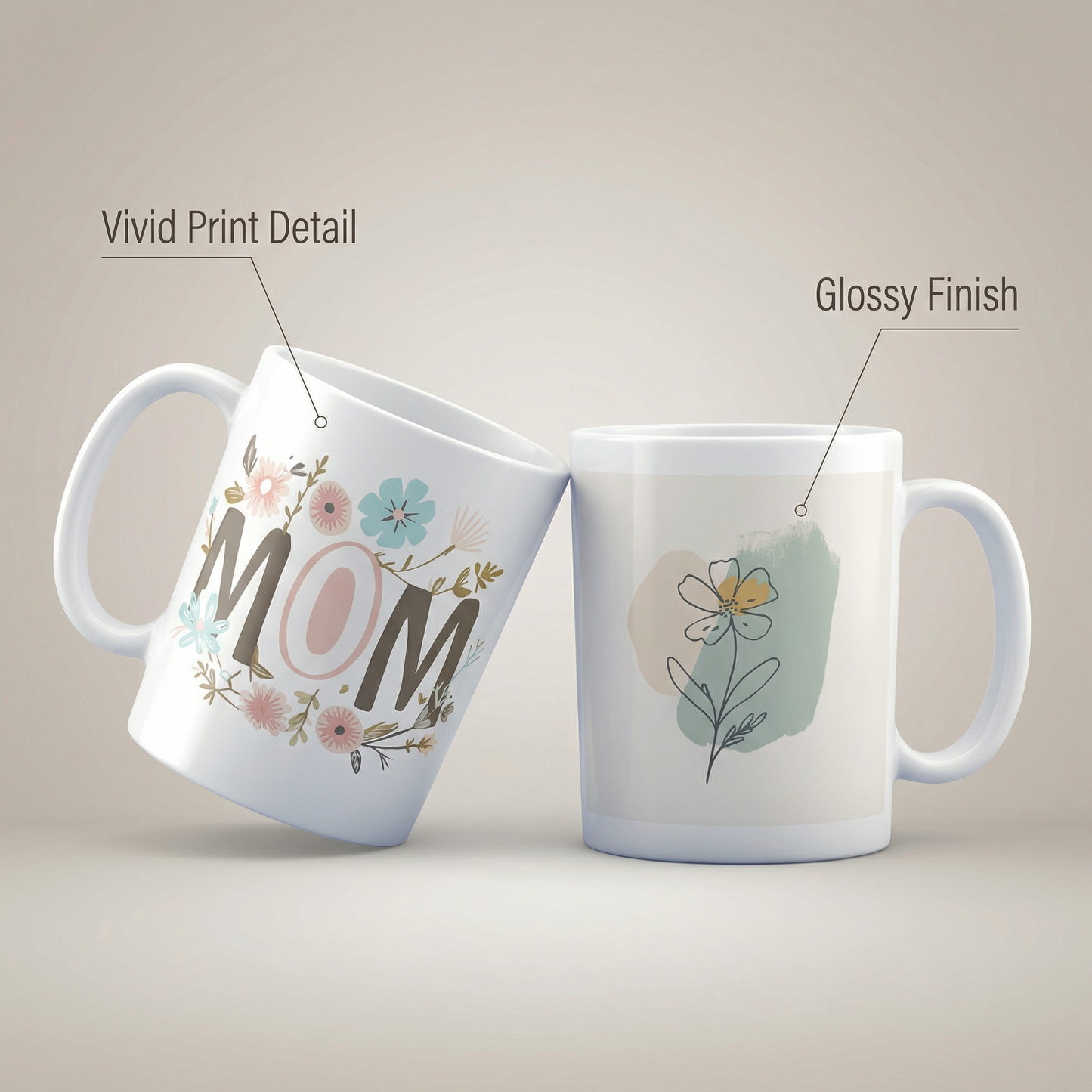 Floral Mom Mug – 11oz Sublimation Ceramic Mug, Cute Mother’s Day Coffee Cup