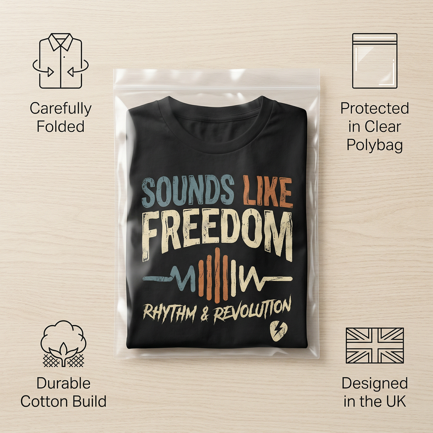 Sounds Like Freedom T-Shirt – Music Graphic Unisex Tee, Rhythm & Revolution Shirt