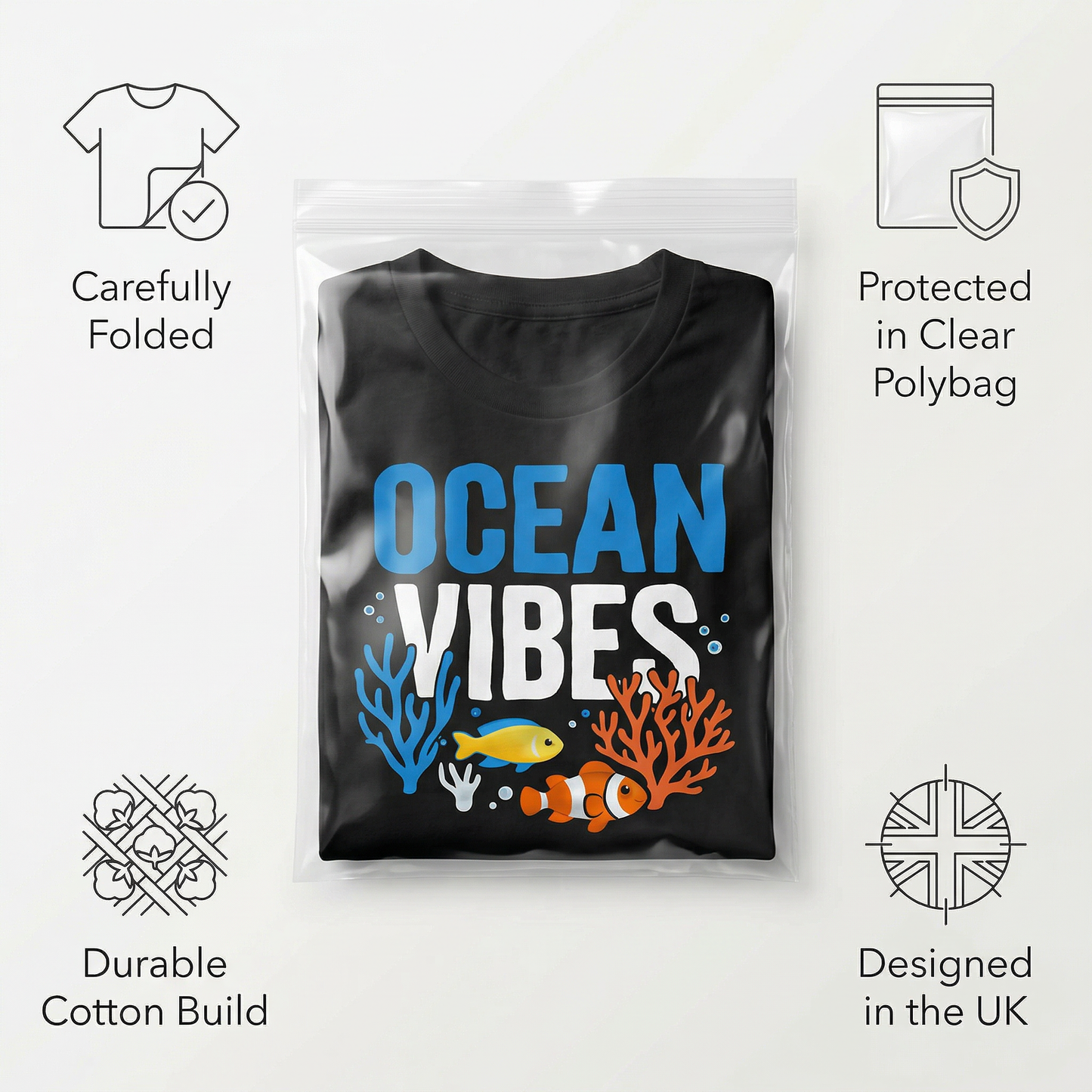 Ocean Vibes T-Shirt – Coral Reef Fish Graphic Unisex Tee, Summer Beach Ocean Lover Shirt