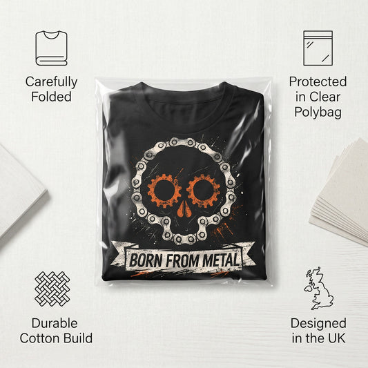 Cycling Skull T-Shirt | Born From Metal Bike Chain Tee
