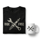 Ride Free Gift Set – Black T-Shirt and 11oz Mug, DTF Tee + Sublimation Mug