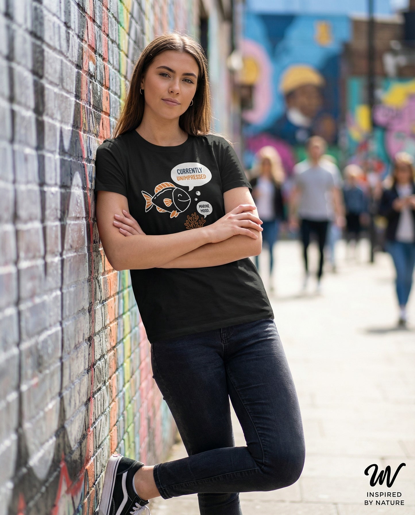 Currently Unimpressed Fish T-Shirt – Men’s Black Funny Marine Mood Tee | WildVero