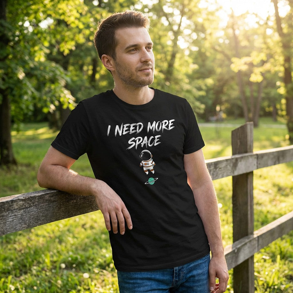 "I Need More Space" Astronaut T-Shirt – Funny Introvert & Sci-Fi Graphic Tee