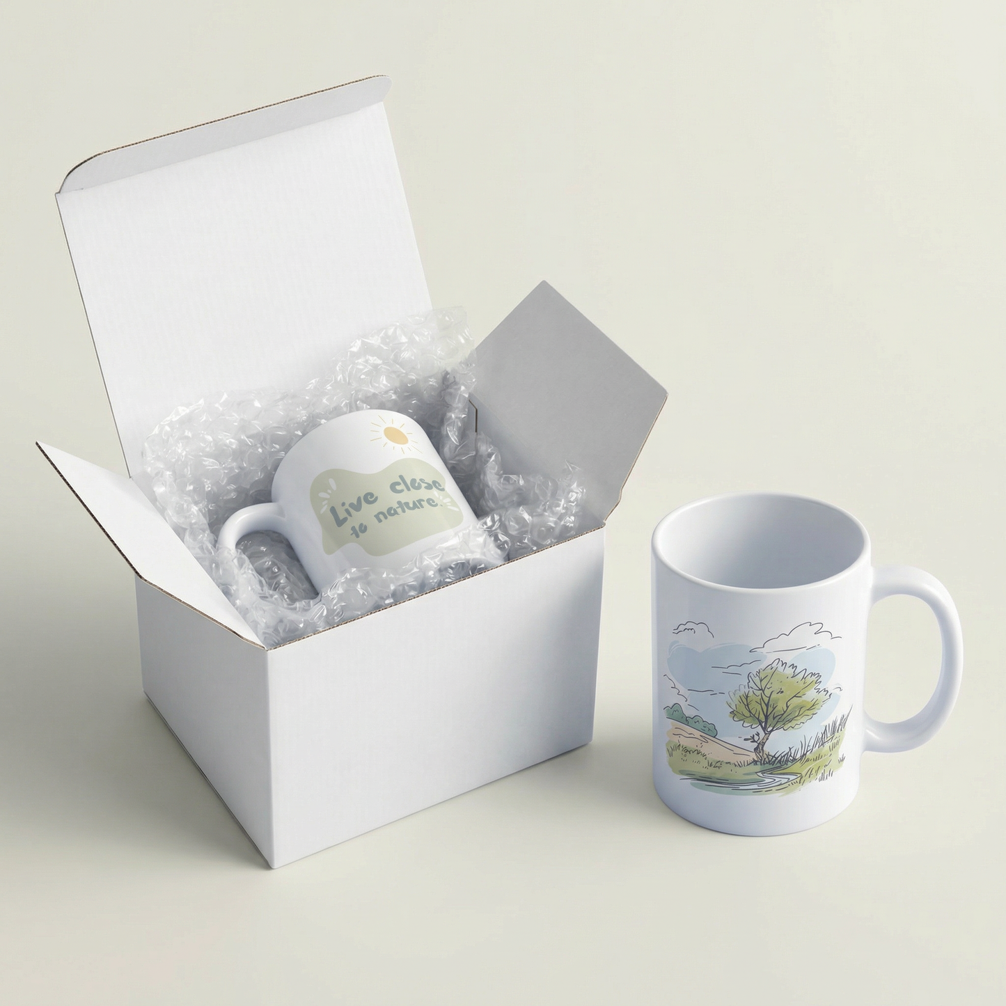 Live Close to Nature Mug – 11oz Sublimation Ceramic Mug, Nature Inspired Coffee Cup