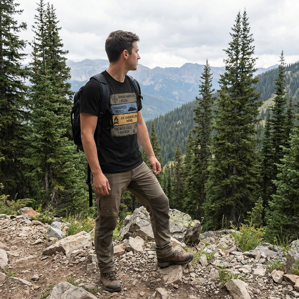 "Where Maps End" Bushcraft & Hiking T-Shirt – Outdoor Adventure Graphic Tee