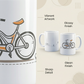 Cycling Mug – 11oz Sublimation Ceramic Mug, Minimal Bicycle Coffee Cup