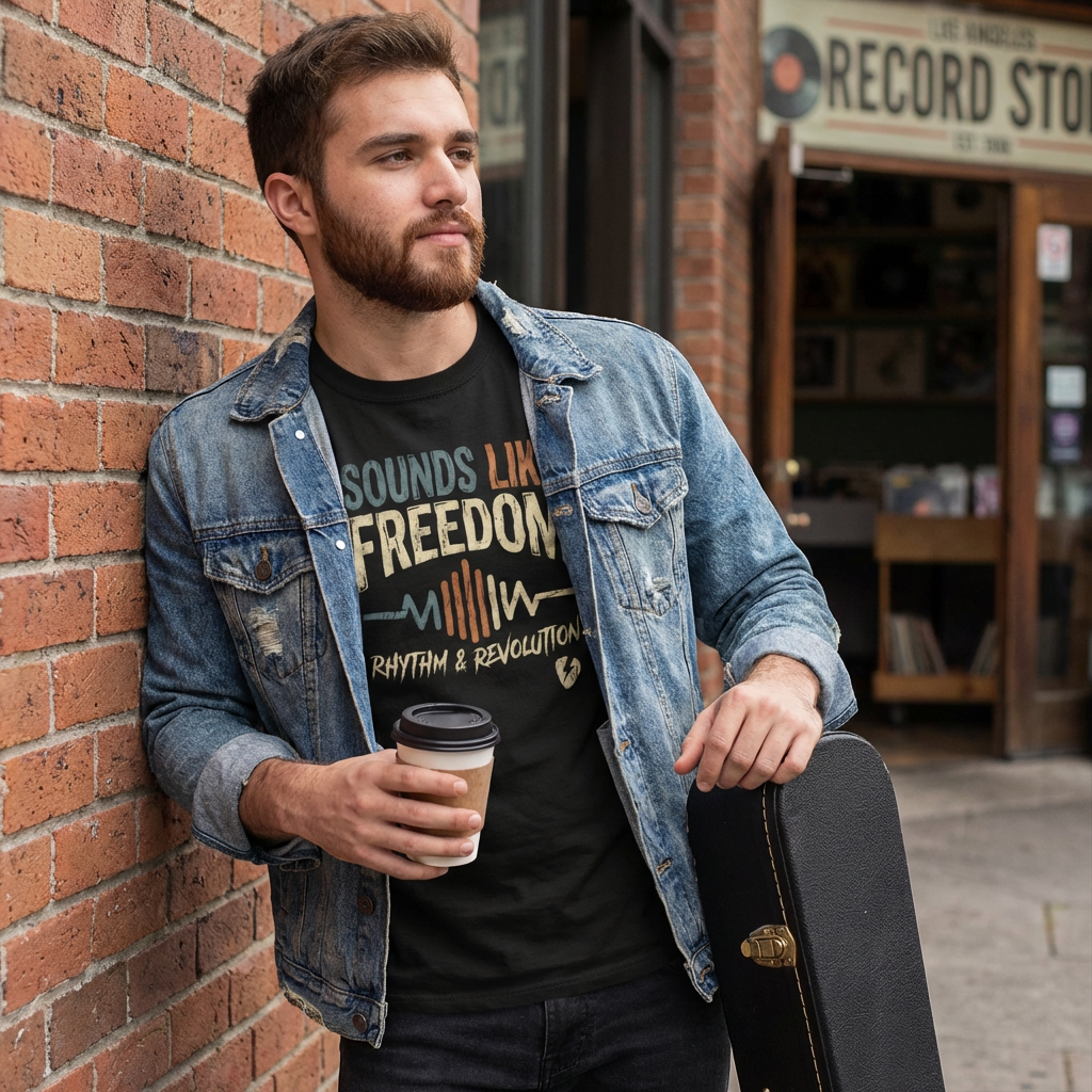 Sounds Like Freedom T-Shirt – Music Graphic Unisex Tee, Rhythm & Revolution Shirt