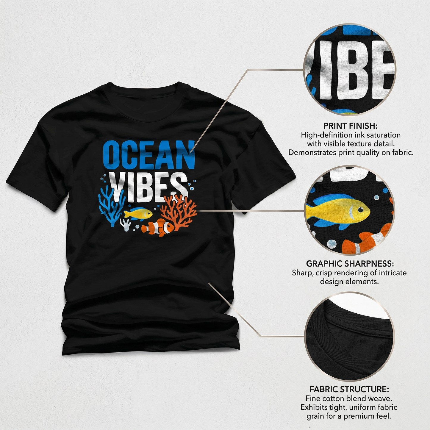 Ocean Vibes T-Shirt – Coral Reef Fish Graphic Unisex Tee, Summer Beach Ocean Lover Shirt