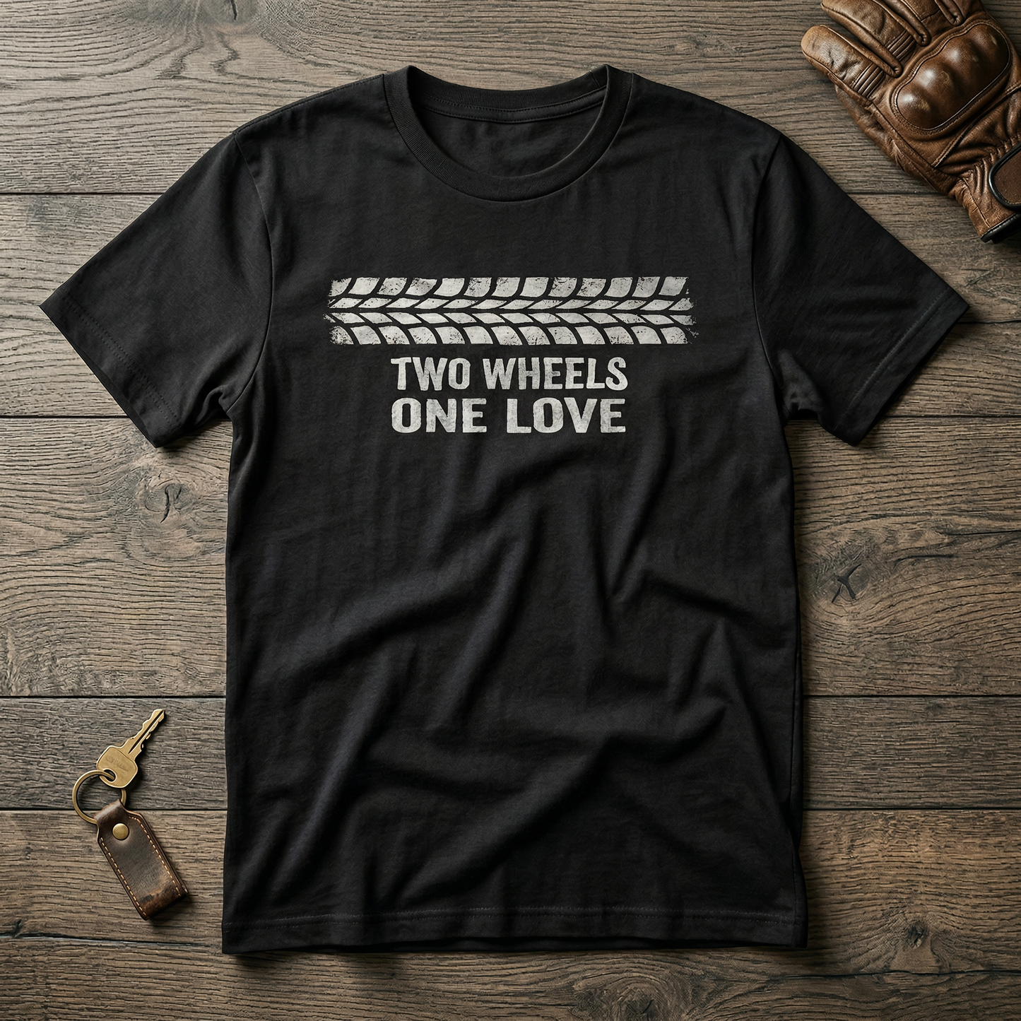 Two Wheels One Love T-Shirt – Biker Motorcycle Graphic Unisex Tee