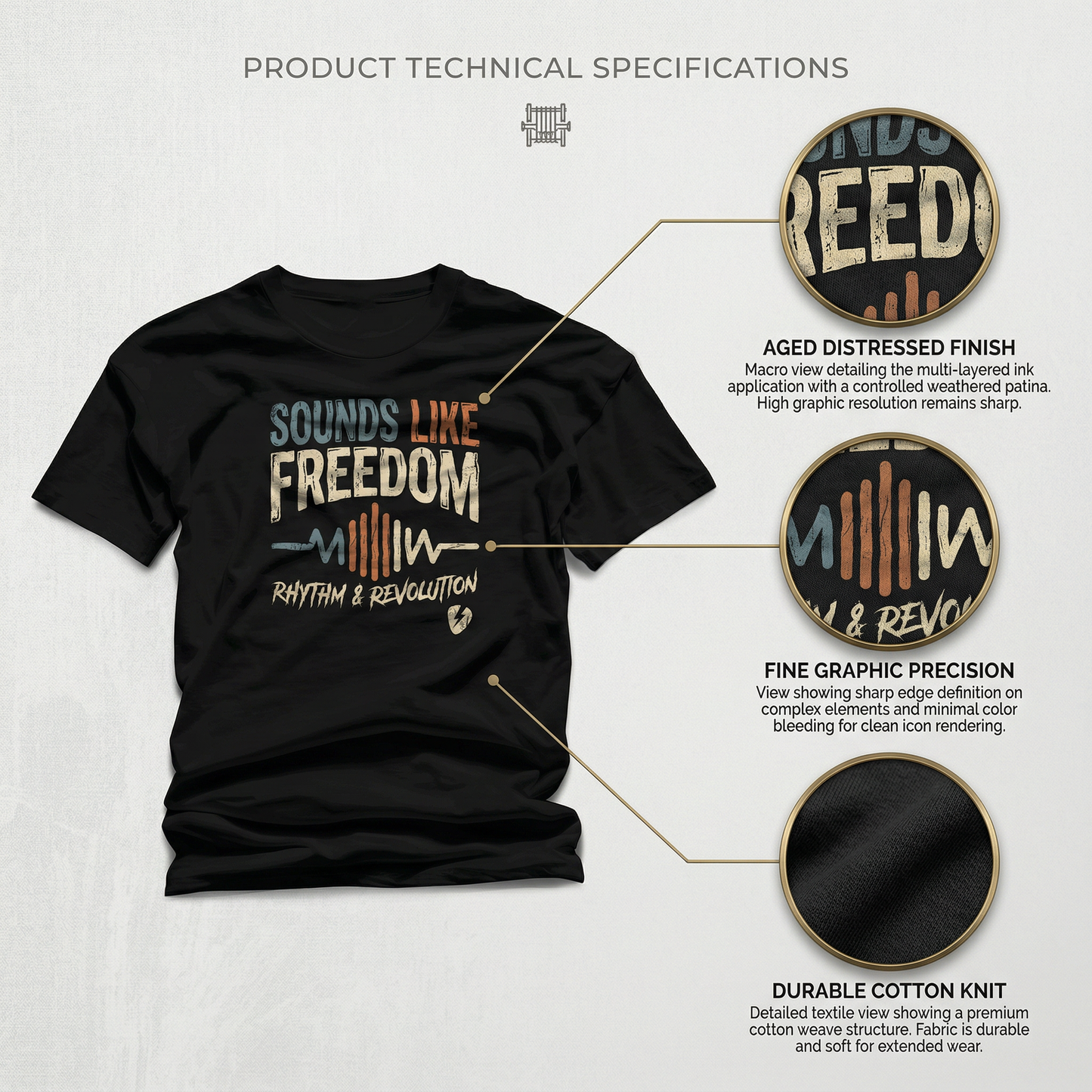 Sounds Like Freedom T-Shirt – Music Graphic Unisex Tee, Rhythm & Revolution Shirt