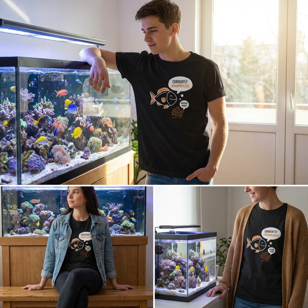 Currently Unimpressed Fish T-Shirt – Men’s Black Funny Marine Mood Tee | WildVero
