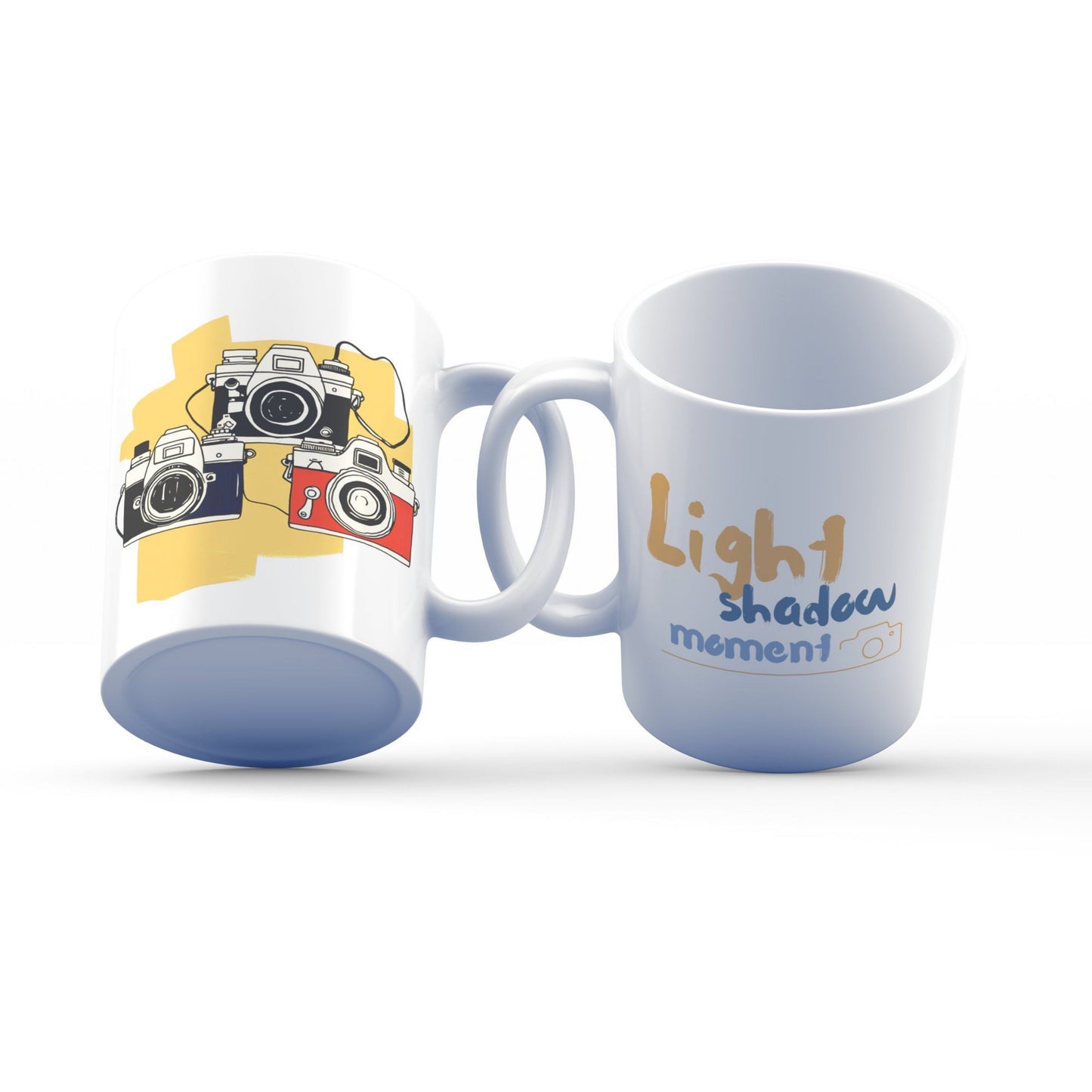 Light Shadow Moment Mug – 11oz Sublimation Ceramic Mug, Camera Lover Coffee Cup