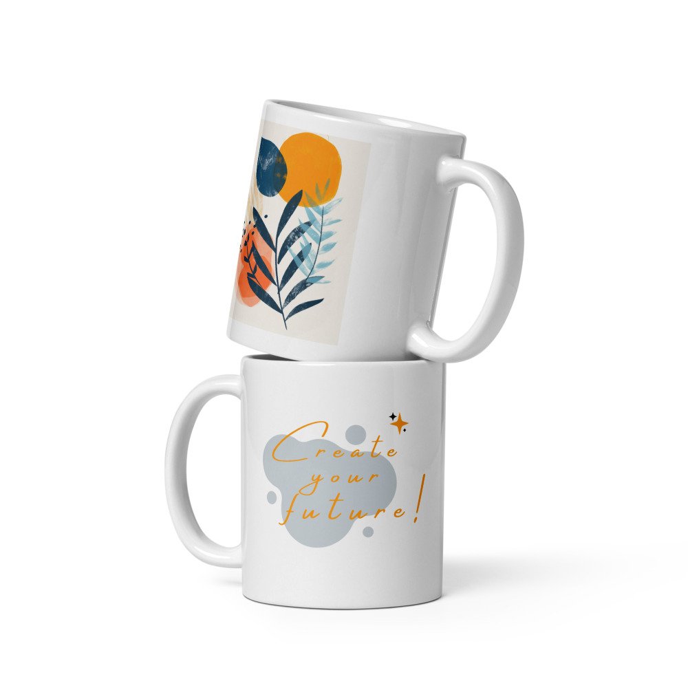 Create Your Future Mug – 11oz Sublimation Ceramic Mug, Abstract Art Coffee Cup