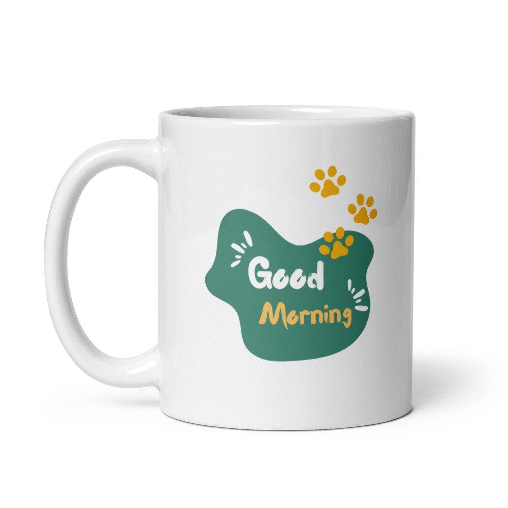 Good Morning Cat Mug – 11oz Sublimation Ceramic Mug, Cute Cat Coffee Cup