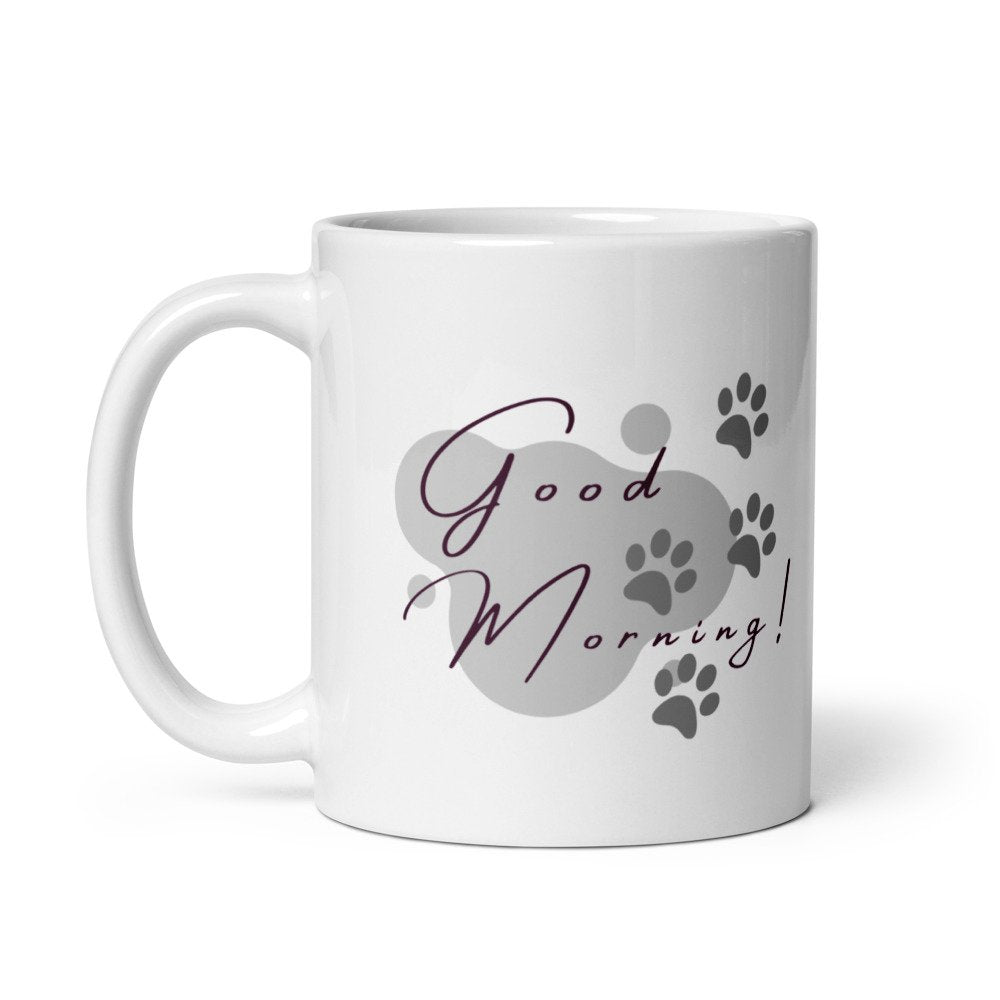 Good Morning Cat Mug – 11oz Sublimation Ceramic Mug, Cute Kitty Coffee Cup